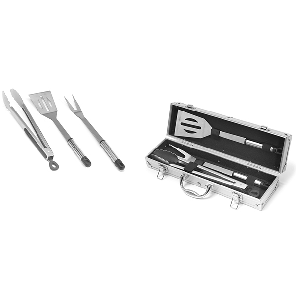 Ompagrill SET Barbecue Valigetta in Alluminio da PZ 3 in Acciaio INOX - OMPAGRILL